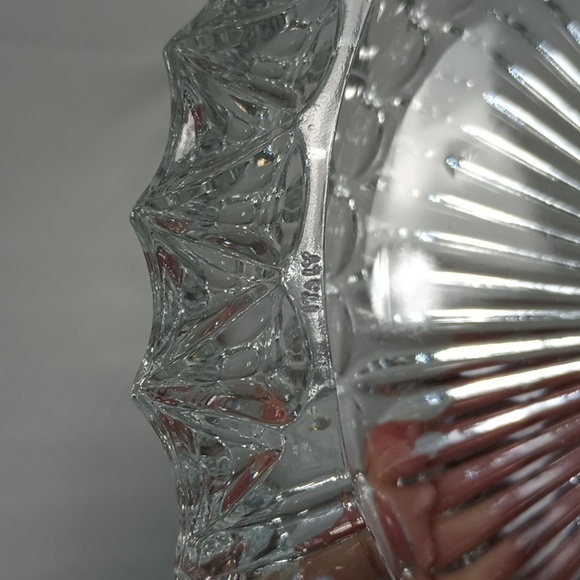 Large Heavy Lead Crystal Glass Ashtray Made in Italy Clear Vintage 7 1/2" - Picture 3 of 11